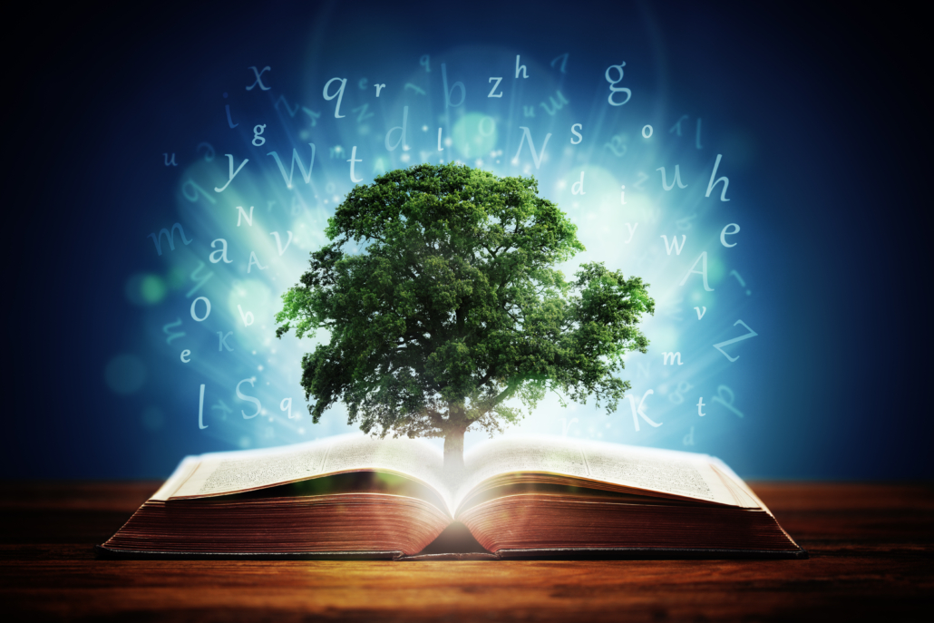 Book,Or,Tree,Of,Knowledge,Concept,With,An,Oak,Tree